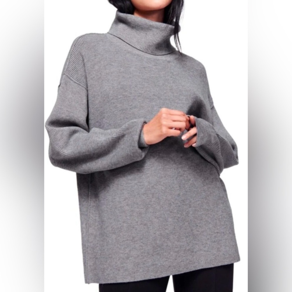 Free People softly structured tunic in heather gray